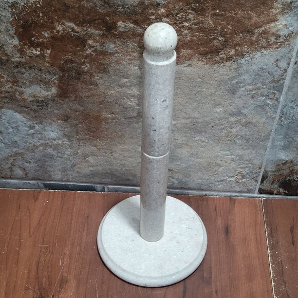 White Marble Stone Paper Towel Holder - Picture 2 of 10